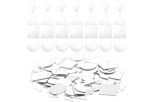 JJUNW 200 sztuk małych lusterek do majsterkowania, mini lustro, 2,5 cm, samoprzylepne, małe lustro szklane, lustro akrylowe, dekoracja ścienna do salonu, sypialni, na sofę, tło, naklejki na lustro