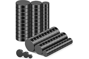 Wukong 60 Pezzi Magneti al Neodimio Nero in 3 Dimensioni, 5mm/8mm/10mm x 3mm di Spessore Rotondi Calamite Extra Forti Piccole Magnet per Frigorifero, Lavagna, Artigianato, Fai Da Te
