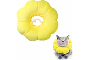 ZYPHONX Cat Recovery Collar, Cat Cone, Soft Cute Sun Flower Neck Cat Cones Adjustable Pet Recovery Collar, Adjustable Pet Recovery Collar for Cats, Dog, Rabbit, Quicker Healing Pet Recovery Cone