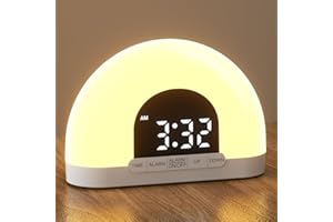 Hiyorsoa Wake Up Light Sunrise Alarm Clock for Heavy Sleepers, Sunrise Lamp Alarm Clock Bedside with Light, 30 Brightness Sunlight Alarm Clocks,Night Light Dual Alarms for Kids, Snooze