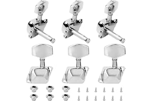 AGATIGE Tuning Testa Meccaniche per Chitarra, 6PCS 3L 3R Perno di Accordatura per Corde Chitarra Macchine Sintonizzatori con Corde Bloccate per Chitarra Elettrica e Acustica(3 Sinistra + 3 Destra)