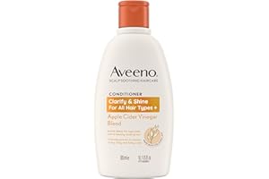 Aveeno Scalp Soothing Haircare Clarify & Shine Conditioner, Apple Cider Vinegar Blend, for All Hair Types, Soothes Dry, Itchy & Flaky Scalp, Clinically Proven, Sulfate Free, 300ml