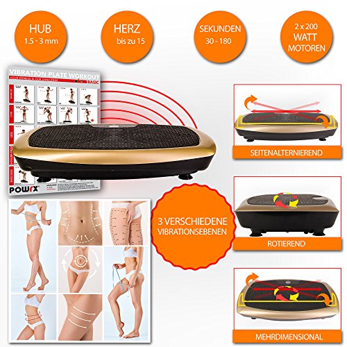 Vibrationsplatte Basic Duo - Schwarz-Gold / Schwarz-Rot Mobile Vibrationsplatte Functional Fitness