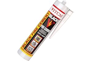 VITCAS 310ml Black Fire Cement Ready Mixed - Heat-Resistant Filler & Sealant for Fireplaces, Firebricks, Wood Burners, Stoves & Boilers – High-Temperature Repair Paste