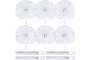 Icelus 60 Stück Papierfächer Handfächer Fächer Hochzeit Hochzeitsfächer Taschenfächer Faltfächer Faltbar Gastgeschenk Für Sommer Gelegenheiten, Party, Hochzeiten im Freien, DIY, Wand Dekoration
