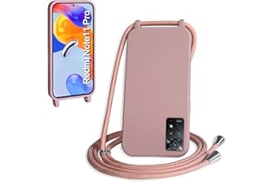 WenBaby Handykette für Xiaomi Redmi Note 11 Pro Hülle mit Band,Handyhülle mit Schnur zum Umhängen Silikon Seil Necklace Schutzhülle mit Kordel Tasche Case TPU Bumper für Redmi Note 11 Pro- Sandrosa