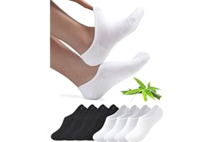 Toes Home Sneaker Socks Women's Socks Men's 8 Pairs Bamboo Socks Sneaker Socks Invisible Unisex Bamboo Socks No Show Socks with Non-Slip Silicone Footies