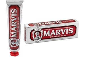 Marvis Dentifrice Menthe-Cannelle, 85ml, Dentifrice aromatisé, Aide à éliminer la plaque dentaire et promouvoir des gencives saines, Fraîcheur durable