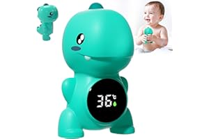 Fancysky Termometro da Bagno per Bambini a Forma di Dinosauro,Senza BPA,Display Digitale Termometro Vasca Bambini Termometri da Bagno,Promemoria della Temperatura dell'Acqua a 3 Colori