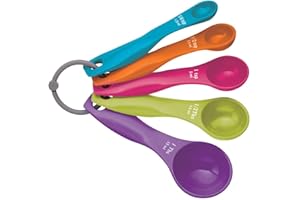 SHATCHI Measuring Spoon Set, 5 Spoons for Measuring Food, Durable, Stain Resistant and Dishwasher Safe Plastic, Kitchen Utensils Baking Set