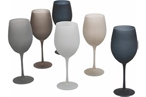 Villa d'Este Home Tivoli Happy Hour Stones Lot de 6 verres à pied en verre 550 ml
