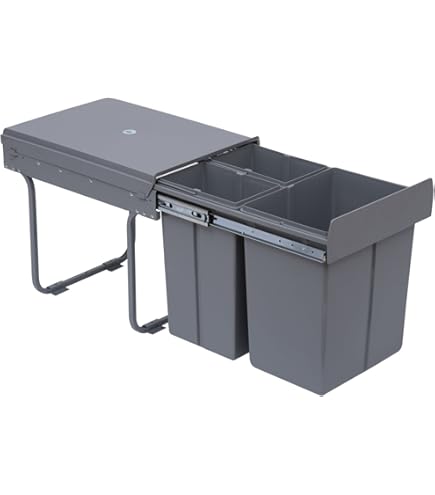 ELLETIPI Ecofil PF01 34B1 Mülleimer Mülltrennung, ausziehbar für Base