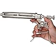 CHUANGRUN Cattle Syringe Gun Injector, Adjustable Continuous Syringe Veterinary tool for Cattle Goat Pig, Syringe 30/ 50cc Accurate Automatic Dosing Veterinary Syringe Chrome Plated
