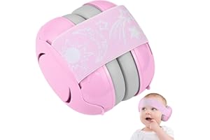 twirush Baby Ear Defenders, Baby Noise Cancelling Headphones Protectors Ear Defenders, Pressure-Free Ear Protectors with Soft Cushion and Adjustable Headband for Toddlers from 0 to 18Months
