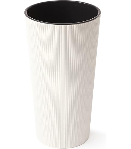 Lamela ML749 Blumentopf – Creme, 30x30x57 Cm, Aus Kunststoff Für Innen & Außen