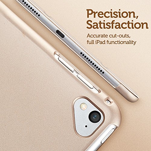 iPad Pro 9.7 Hülle, ESR® [Rubberized / Gummiert] PU Ledertasche Auto Aufwachen / Schlaf Funktion Schutzhülle mit Gummi-Spray für iPad Pro 9.7 (Gold) - 4