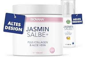BIOVANA Jasminsalbe Plus – Augenringe entfernen/Augencreme mit Collagen und Aloe Vera je 100 ml pro Flasche – Augenpflege Eye Cream Jasmin Salbe Augenringe (1x)
