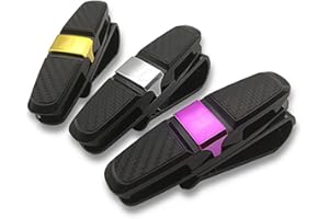 Lot de 3 supports de lunettes de soleil double pour pare-soleil de voiture, CNYMANY pour lunettes de voiture avec clips pour tenir des lunettes de soleil cartes de billets - Noir + argent, rose, doré