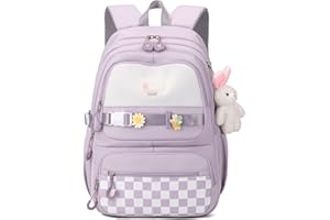 Amythe Zaino Scuola Elementare e Media per Ragazza, Zainetto Bambina Scuola Impermeabili Casual, Zaini da Viaggio per Ragazze Adolescenti 9-16 anni, Viola