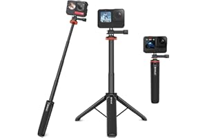 PULUZ 52 centimetri Action Camera Stick per Insta360 One X2 X3 X4X5, Insta 360 Treppiede Selfie Stick per DJI Osmo 360 Action 5 Pro Pocket 3 Ation3 4 per GoPro 13 12 11 10 9