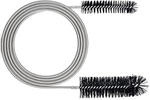 DAYKET Brosse de nettoyage flexible - Double tête - En acier inoxydable (200 cm) - Pour tuyaux d'aquarium