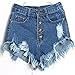 Produktbild Pirate Sexy Frauen Hosen Mode Frauen Retro Hoher Taille Jeans Kurze Jeans Shorts, Dunkelblau, M