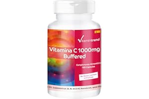 Vitamina C 1000mg – Buffered Vitamin C – Ascorbato de Calcio – 180 Cápsulas – ¡Para 6 meses! | Vitamintrend®