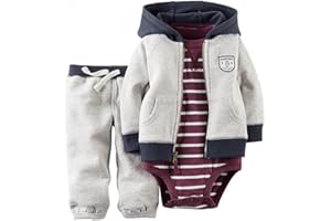 Odziezet Conjunto Recién Nacido Bebé Mono Niño Niña Abrigo Sudadera Invierno Primavera Otoño 3PC 3-18 Meses