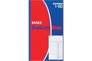 Evrite Invoice Duplicate Book - Numbered 1-100 with Index Sheet (210 x 127mm / 8.25 x 5 inches) - Single Book