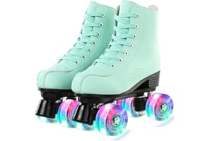 YUDOXN Patines 4 Ruedas, Patines Paralelos con Ruedas Luminosas, Top Alto Clásico PatinesSobreRuedas para Adulto, Niñas, Niños y Principiante