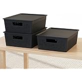 Deconox Seul &Ccedil;ok Ama&ccedil;lı Kapaklı Saklama Kutusu - Şık ve Dekoratif Dolap İ&ccedil;i Organizer D&uuml;zenleyici (4 L / 12 L / 20 L Boy Se&ccedil;e