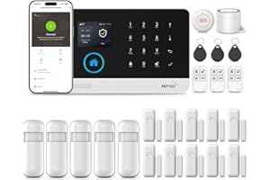 CLOUREE 4G-WLAN-Alarmsystem für Ihr Zuhause, kabelloses Alarmsystem, 8-teiliges Set mit Sirene, PIR-Bewegungsmeldern und Fernbedienung