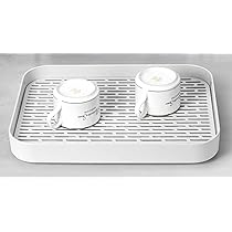 Vassoio Scolapiatti Doppio Strato Con Raccogligocce - Beige, 34x26cm, Materiale PP, Per Cucina - Foto 2