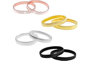 Wekuw 4 Paia Supporti per Maniche Della Camicia Bracciali Elastici Metallo Camicia Antiscivolo Bracciali Disponibili per Uomo e Donna, per Fissaggio Manicotti, Matrimoni, Feste, Occasioni Formali