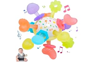 M4CQSBLE Giocattoli Sonaglio Dentizione Neonato 0-3 6-9 12 Mesi, Palla Sensoriale in Silicone per Massaggiare Gengive, BPA Free, Gioco Montessori per Bambini, Regalo Perfetto per 3-18 Mesi