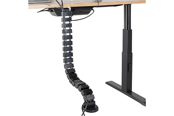 Cocoonkart Cable Management Spine, Desk Cord Organizer Vertebrae, Keeps Power and AV Cords Safe and Organized, Modular Wire Management Tray, Black