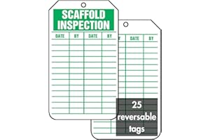 Accuform Signs TRS317CTP Scaffold Étiquette d'état, Legend SCAFFOLD INSPECTION, longueur 5,75 x 3,25 largeur x 0,010 épaisseur, carton PF, vert sur blanc (lot de 25) par Accuform