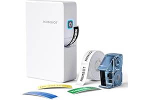 NIIMBOT N1 Impresora de Etiquetas,tecnología de Transferencia térmica,Etiqueta Permanente,etiquetadora portátil con Cartucho de Cinta Negra y Etiquetas Blancas,admite impresión Multicolor