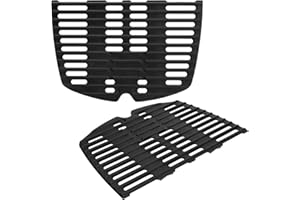 GriHero 43 x 32 cm Gusseisen Grillrost Grillplate, 7644 Grillpfanne Gasgrills Ersatzteile Zubehör Passen für Weber Q100, Q1000, Q1200, Q1400 Series Modelle, 2er-Pack