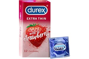 Durex Extra Thin Intense Strawberry Flavoured Condoms For Men - 12s