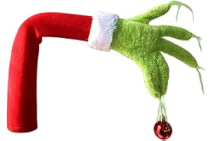 SUPYINI Grinch Arms na choinkę, Grinch Tree Topper, futrzany zielony Grinch ozdoba na ramię, ozdoba choinkowa, wisiorek, Boże Narodzenie, elf, ciało, dekoracje choinkowe
