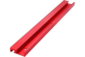 belupai Red 45 Type Aluminum Alloy T-Track Woodworking T-Slot Miter Track with Sticky Ruler for Woodworking (800mm)