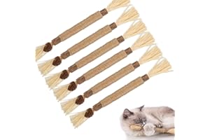 HIQE-FL Patyczki Dla Kocimiętki, 6 Szt. Do Czyszczenia Zębów, Żucia Dla Kotów, Ekologiczne, Pielęgnacji Zębów, Zestaw Pałeczek, Zabawka (A)