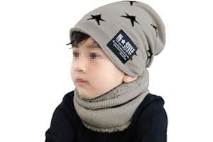 Amorar Kindermütze Jungen Mädchen Winter Mütze Hut Schal Set Warme Dicke Beanie Strickmütze Earflap Hut Schlauchschal Ski Schädel Cap mit Fleece Futter für 4-12 Jahre