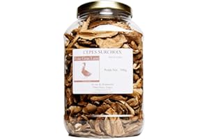 FOIE GRAS LUXE Cèpes Séchés Surchoix - 500 Gr -Sec - Déshydratés - Bocal Hermétique – Sélection qualité 1er Choix (500)