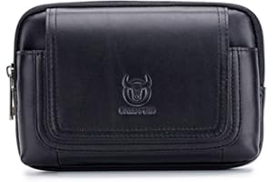 Xieben Custodia In Pelle Verticale Marsupio per Cintura per Uomo Donna Porta Clip Da Viaggio Custodia Da Campeggio Borsa Marsupio Custodia per Cellulare Nero