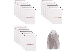 GYXCELC 18 Stück Schuhbeutel mit Zugband Reise Schuhtaschen Schuhsack PE Reisen Gadgets Travel Essentials Koffer Organizer Schuhe Wasserdicht Reisetasche Flugzeug Reiseutensilien Zubehör Urlaub, 3-Größen