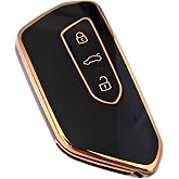 AutoHan Keys Volkswagen Golf 8 Uyumlu Akıllı Anahtar Kılıfı, Siyah Altın, L&uuml;ks Nano Kaplama, Premium Kalite