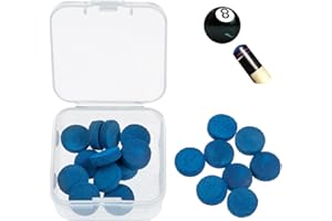 HNJUSR Queue Tipps,20 Stück 10 mm Pool Billard Ersatz Tipps QueuespitzenSnooker Billard Queue Spitzen Queuespitzen Ersatz mit Aufbewahrungsbox Billardqueue-Spitzen für Pool Queues und Snooker,Blau