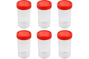 CERIOLL Urinbecher Probenbecher, 6 Stück Rinbecher Mit Schraubdeckel Probenbecher, 60ml Probenbecher Mit Deckel, Urinprobenbecher Aufschraubdeckelbehälter, Urinbecher Probenbecher Mit Deckel, Urinprobenbecher